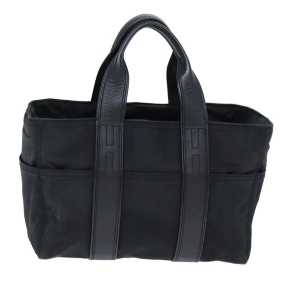 HERMES Acape Luco PM Hand Bag Nylon Black Auth yk12350 - Picture 1 of 14